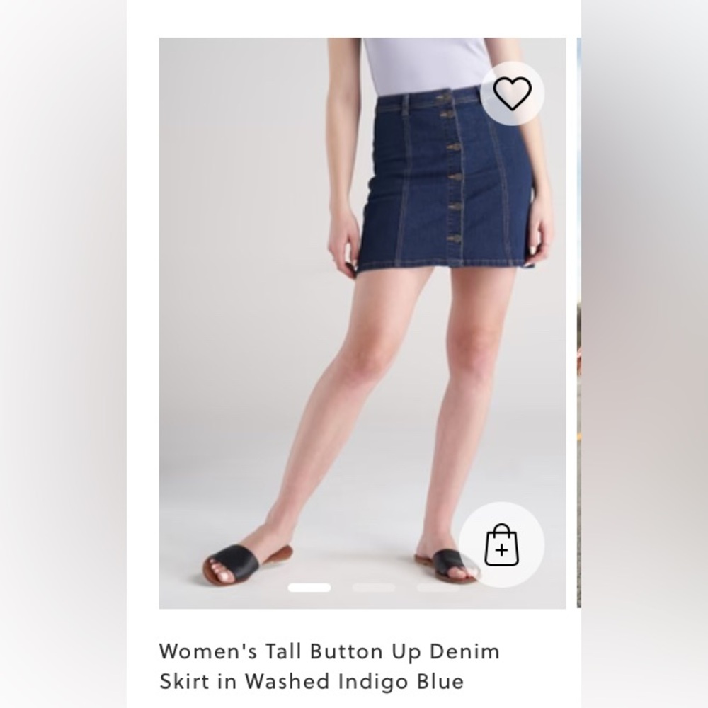 American Tall Denim Button-Front Skirt, waist 25 Tall, Brand New - Picture 2 of 6
